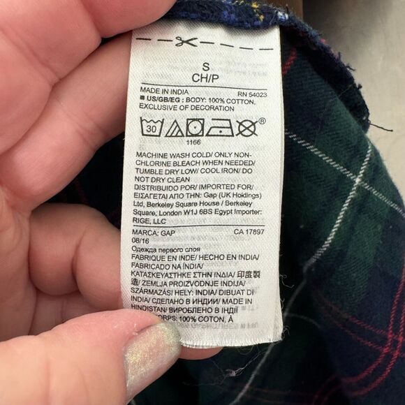 Gap + Pendleton Jammie Shirt Womens Small Plaid Tartan Embroidered Nightgown - Picture 8 of 11